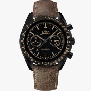 Omega Speedmaster Chronograph Watch with Brown Leather Strap
