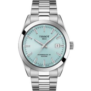 Tissot Powermatic 80 Silicium Watch with a Stainless Steel Bracelet and Ice Blue Dial