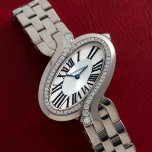 Cartier Delices de Cartier White Silver Roman Numerals Watch
