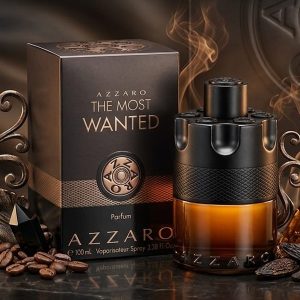 Azzaro Perfume Bottle With a Black And Amber Gradient Design