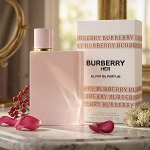 Burberry Blush Pink Perfume Bottle With Gold Accents