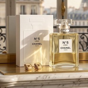 Chanel No.5 L’Eau Clear Glass Perfume Bottle With Pale Yellow Fragrance