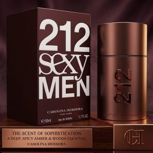 Carolina Herrera 212 Sexy Men Eau de Toilette In a Matte Brown Bottle