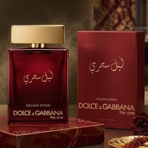 Dolce & Gabbana The One Exclusive Edition Perfume Bottle In Deep Red With A Gold Cap