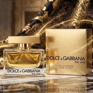 Dolce & Gabbana Rectangular Perfume Bottle In Gold And Clear
