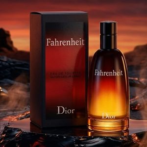 Christian Dior Fahrenheit Eau De Toilette With A Black To Red Gradient Bottle