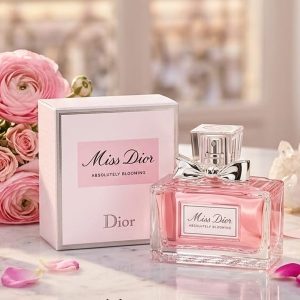 Dior Miss Dior Rosy Pink Perfume Bottle With Metallic Silver Bow