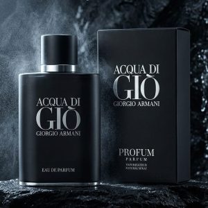 Giorgio Armani Acqua di Giò Perfume Black Matte Bottle With Silver Accents
