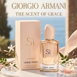 Giorgio Armani Sì Eau de Toilette Blush Pink Bottle With Gold Accents