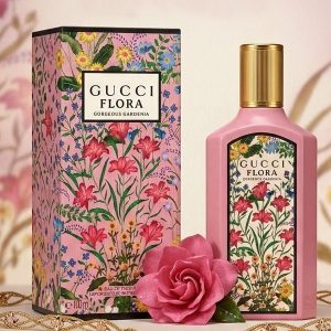 Gucci Flora Gorgeous Gardenia Eau de Perfume In a Pink Bottle With a Gold Cap