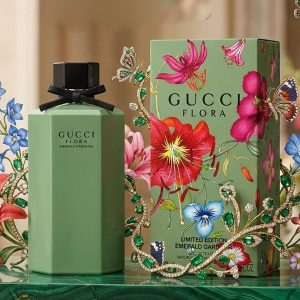 Gucci Flora Emerald Gardenia Perfume With Light Green Bottle