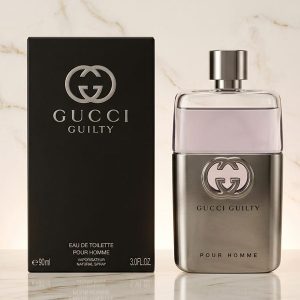 Gucci Guilty Silver-Toned Eau de Toilette Bottle With a Clear Glass Upper