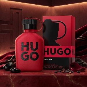 Hugo Boss HUGO Intense Eau de Perfume In Bold Matte Red With Black Lettering