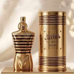 Jean Paul Gaultier Gold Le Male Elixir Eau de Perfume Bottle With Metallic Finish
