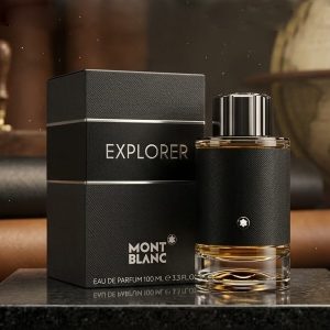 Montblanc Explorer Perfume In a Matte Black Bottle With Metallic Silver Detailing