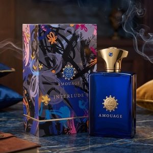 Amouage Interlude Perfume Bottle In Royal Blue Glass