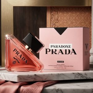 Prada Paradoxe Intense Eau de Perfume In Deep Coral Pink With Black Accents