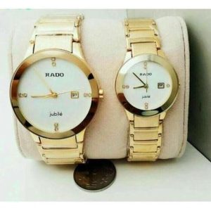 Rado Centrix Gold White Dial Couple