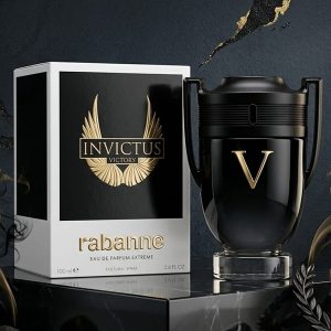 Rabanne Invictus Victory Eau De Perfum Extrême In Black And Gold Trophy Shaped Bottle