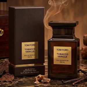 Tom Ford Tobacco Vanille Eau de Perfume In A Dark Brown Bottle With Gold Label