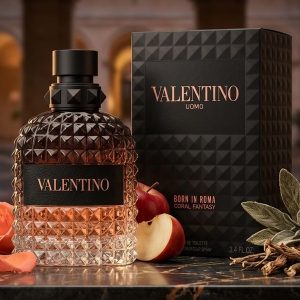 Valentino Uomo Born in Roma Coral Fantasy Eau De Toilette With A Black To Coral Gradient Bottle