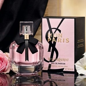 Yves Saint Laurent Mon Paris Perfume With Black Bow And Pink Scent