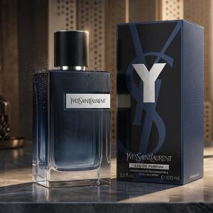 Yves Saint Laurent Y Eau De Perfum In Dark Blue Gradient Glass Bottle With Black Cap