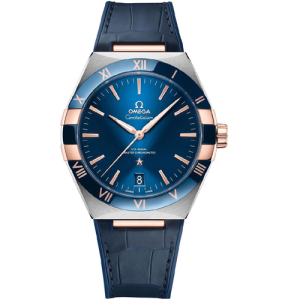 Omega constellation co axial master chronometer 41 mm Rose Gold Sliver Blue
