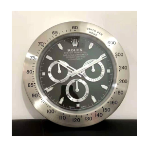Rolex Submarine Wall Clock Silver Black Dial