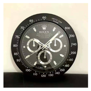 Rolex Submarine Wall Clock Black Dial Silver Chrono