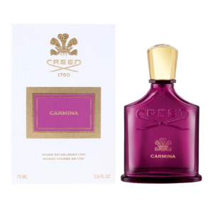 Creed Carmina Fragrance In A Deep Pink Bottle With A Gold Cap.